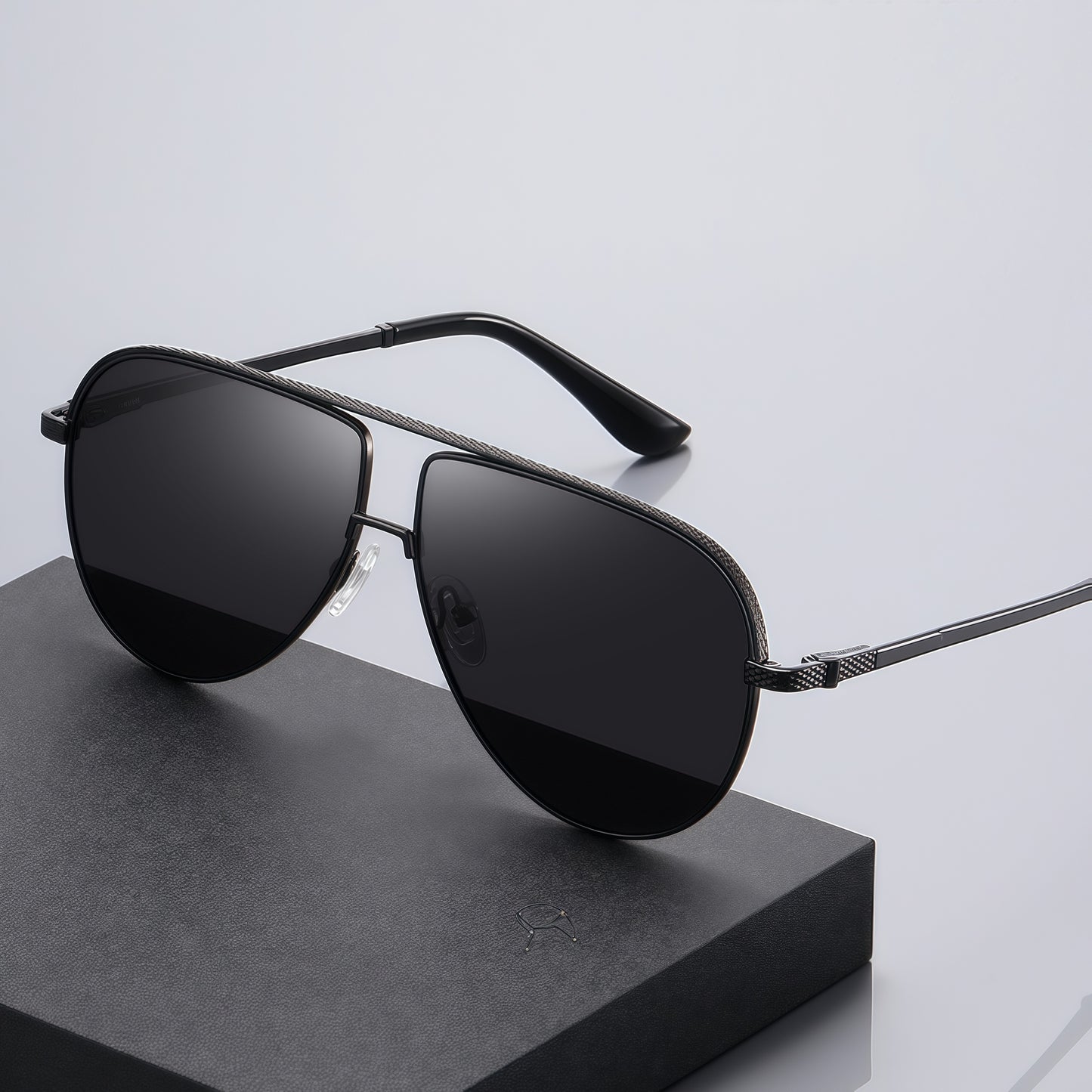 Men Flexible Temples Polarized Aviator Double Beam Anti-Glare Driving Sunglasses