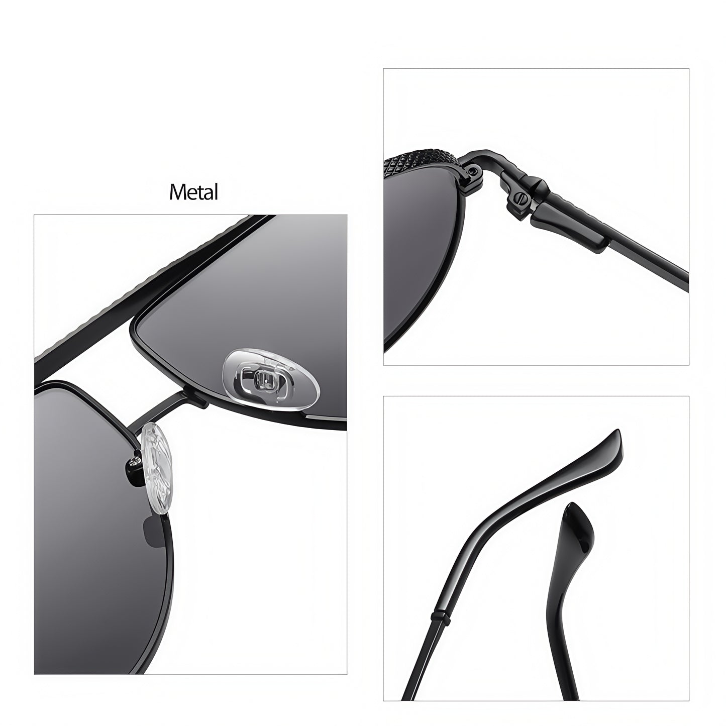 Men Flexible Temples Polarized Aviator Double Beam Anti-Glare Driving Sunglasses