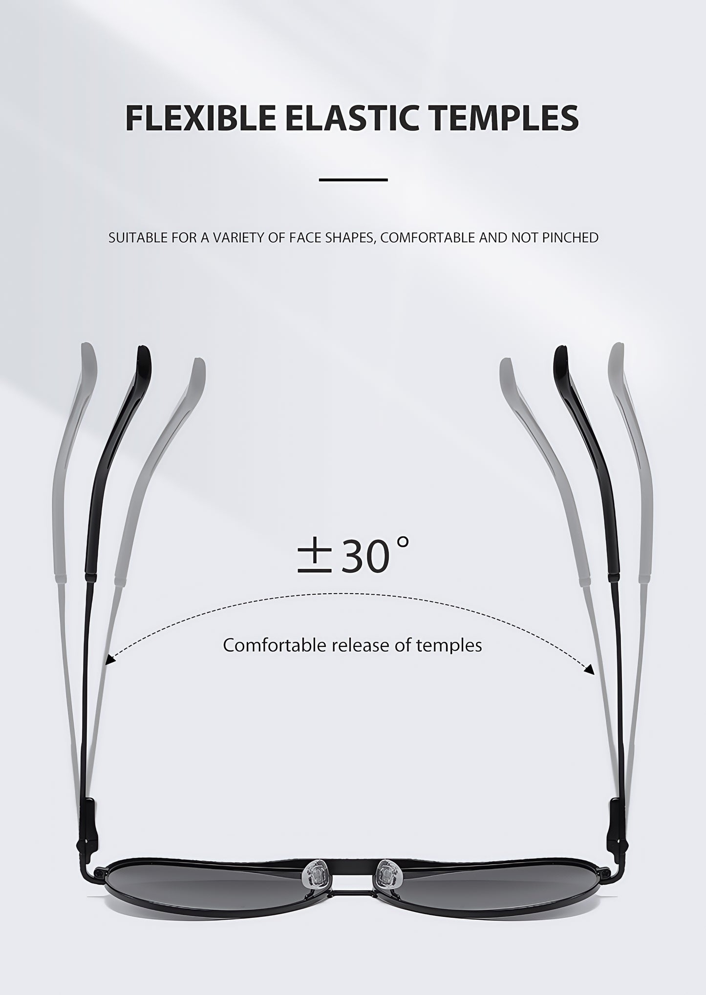 Men Flexible Temples Polarized Aviator Double Beam Anti-Glare Driving Sunglasses