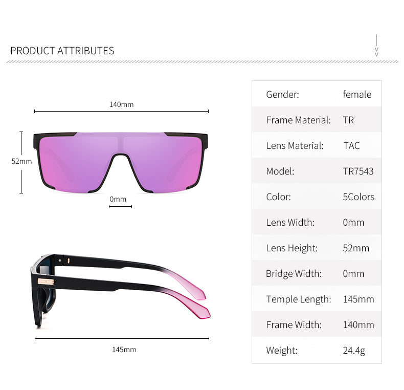 Women's Comfort Fit One-piece Shield Lens Streetwear Oversized Sports Sunglasses