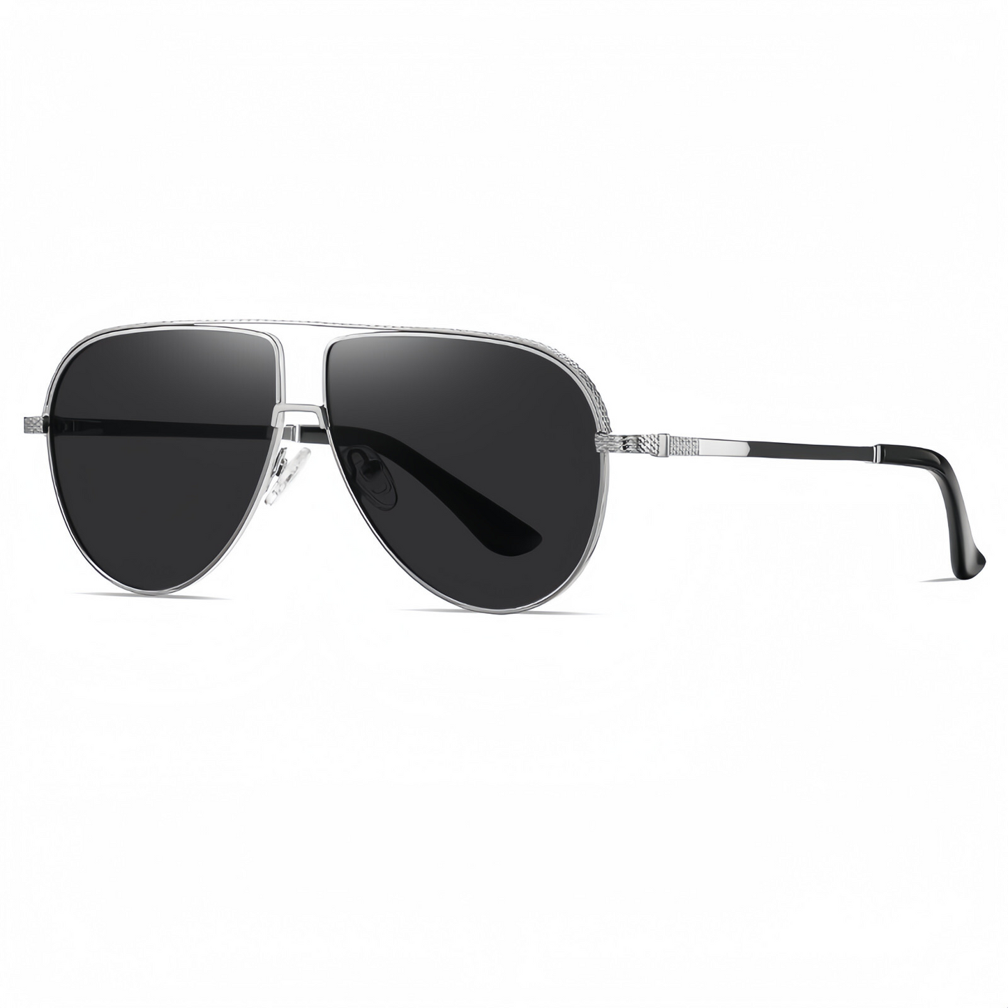 Men Flexible Temples Polarized Aviator Double Beam Anti-Glare Driving Sunglasses