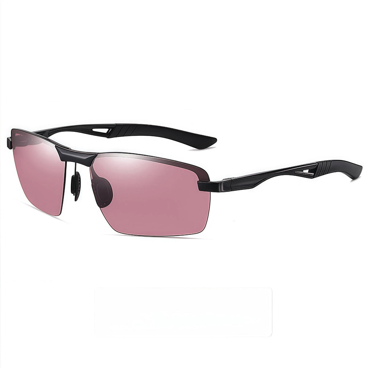 Mens Polarized Sunglasses Semi Rimless Metal Frame UV400 Driving Sports Glasses