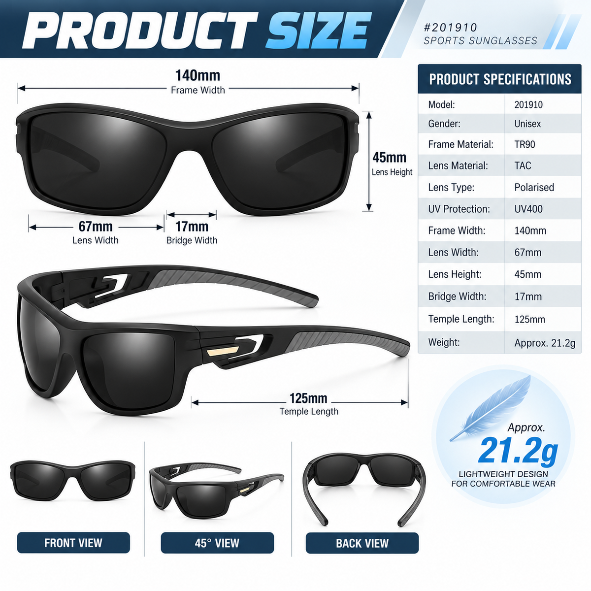 Mens Polarised Sunglasses Wrap Around Sports UV400 Driving Fishing Cycling Sporty #201910