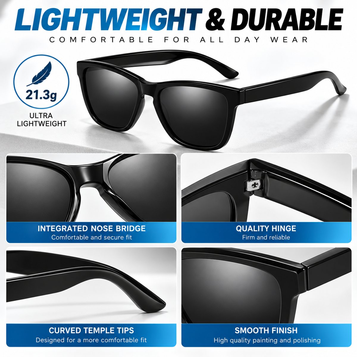 Mens Womens Polarised Sunglasses UV400 Classic Square Frame Outdoor Driving #0717
