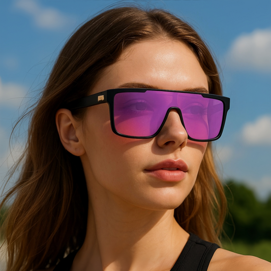 Women's Comfort Fit One-piece Shield Lens Streetwear Oversized Sports Sunglasses
