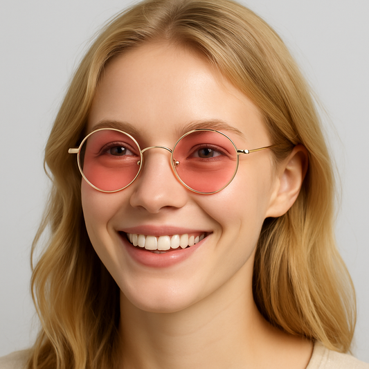 Women 8 Color Lens Retro Round Sunglasses Lightweight UV400 Vintage Hippie Style