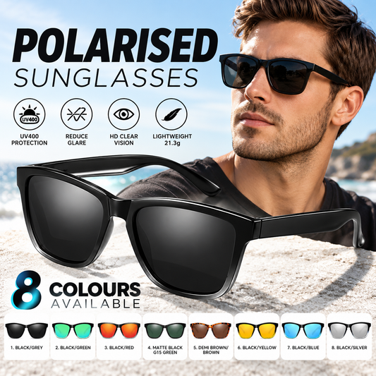 Mens Womens Polarised Sunglasses UV400 Classic Square Frame Outdoor Driving #0717