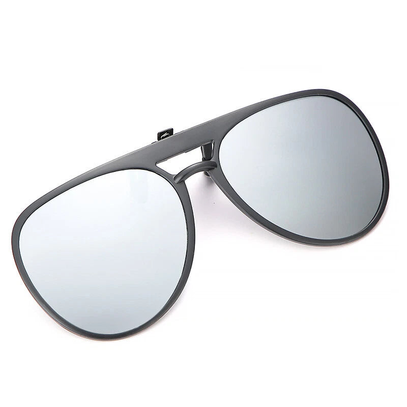 Polarized Clip On Flip Up Sunglasses UV400 Aviator Driving Fishing Eyewear Lense