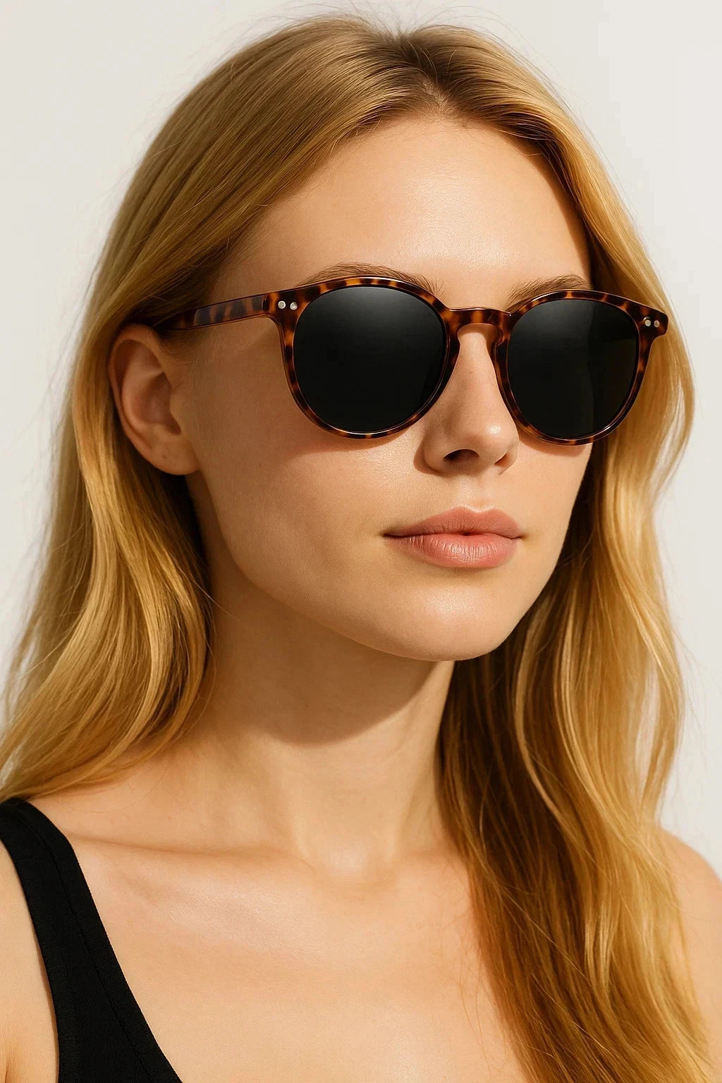 Womens Polarised Sunglasses Round UV400 Lightweight Retro Frame Beach Anti Glare