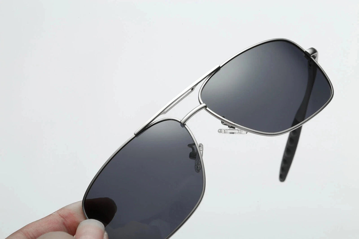 Men Polarised Aviator Sunglasses Spring Hinge UV400 Driving Fishing Metal Frame