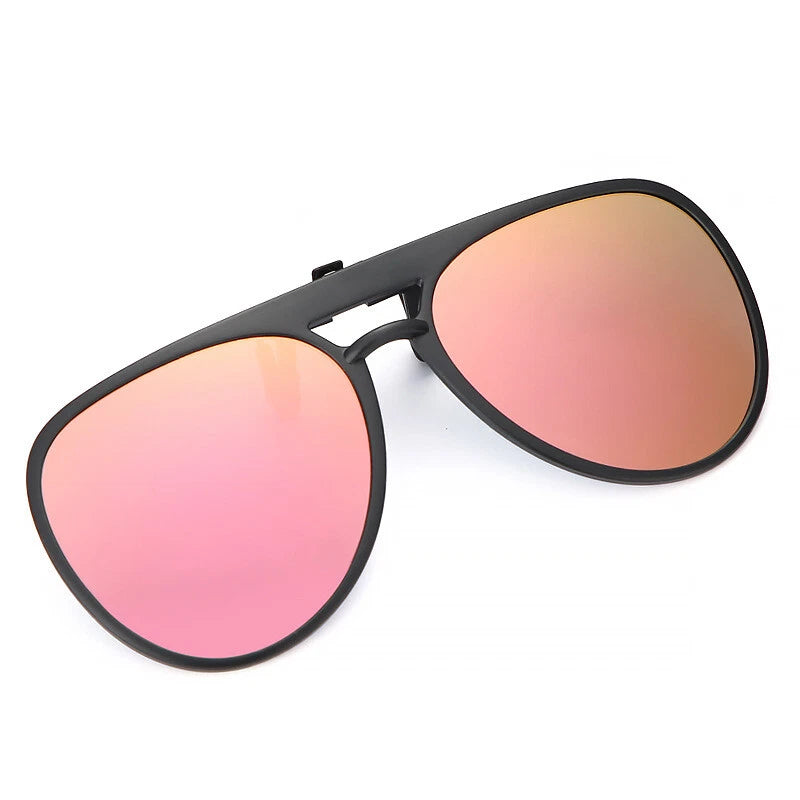 Polarized Clip On Flip Up Sunglasses UV400 Aviator Driving Fishing Eyewear Lense