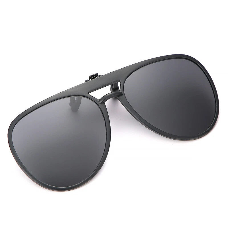 Polarized Clip On Flip Up Sunglasses UV400 Aviator Driving Fishing Eyewear Lense
