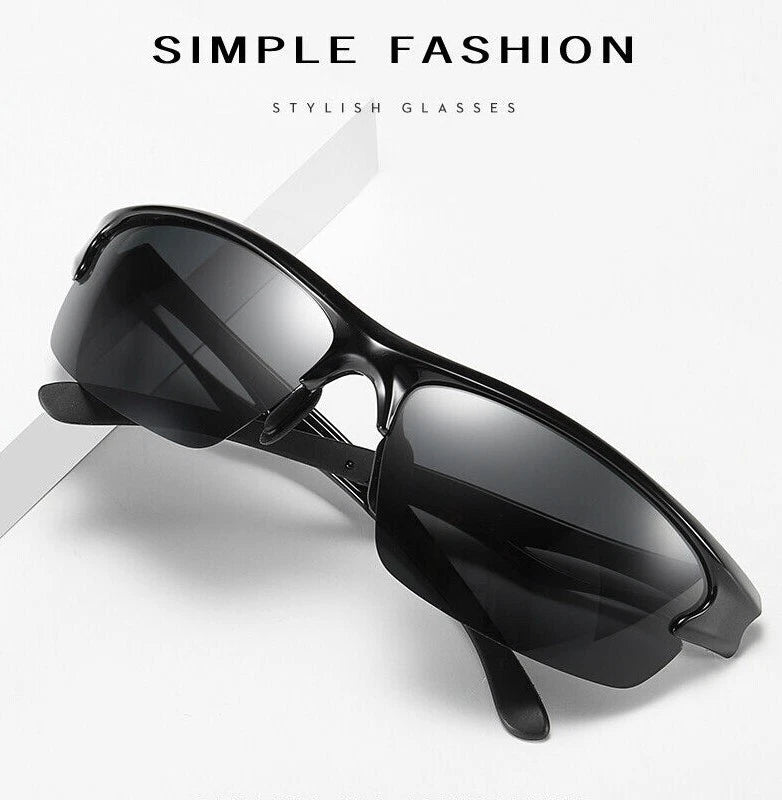 Men's Polarised Sports Sunglasses TR90 UV400 Wrap Around Cycling Running Driving