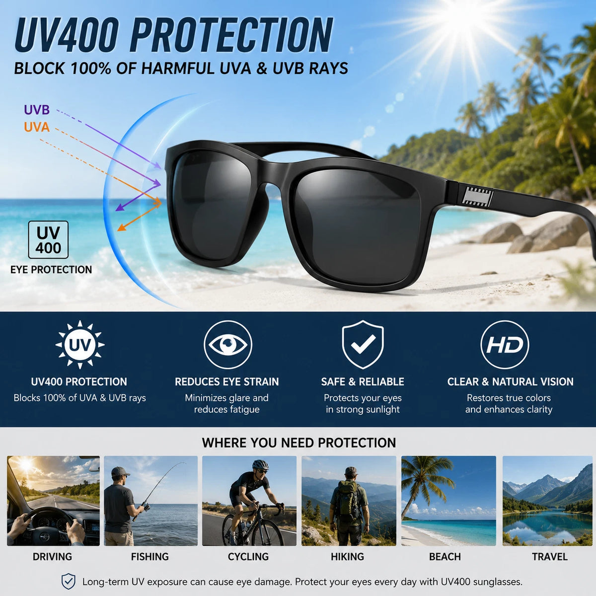 Men Polarized Sunglasses UV400 Lightweight Matte Sport Driving Fishing Glasses #3501