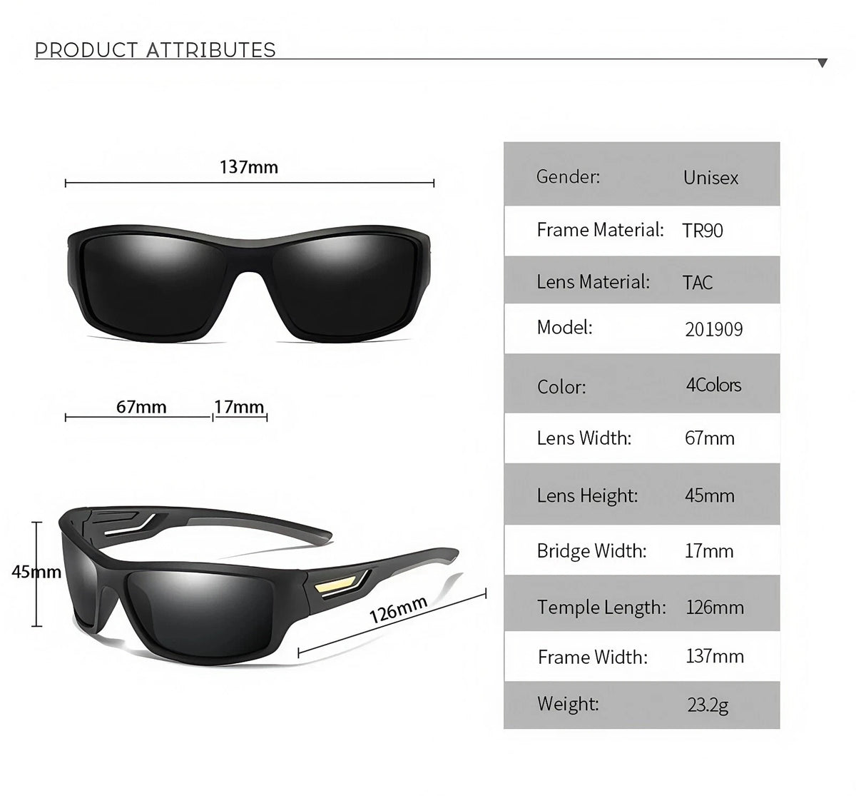 Men’s Polarised Sports Sunglasses TR90 Lightweight Wrap Around Cycling Fishing