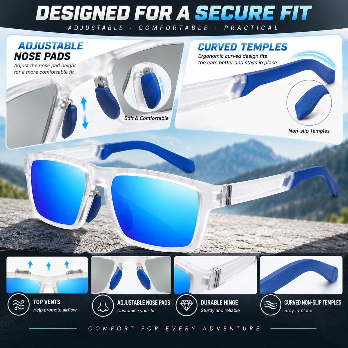 Men Polarized Sunglasses UV400 Sports Driving Cycling Fishing Outdoor Sunglasses #TR7521