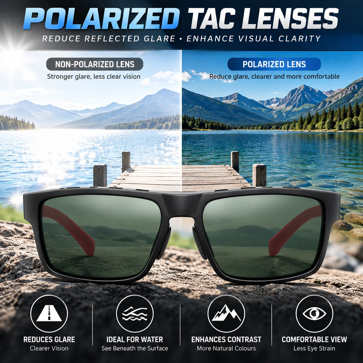Men Polarized Sunglasses UV400 Sports Driving Cycling Fishing Outdoor Sunglasses #TR7521