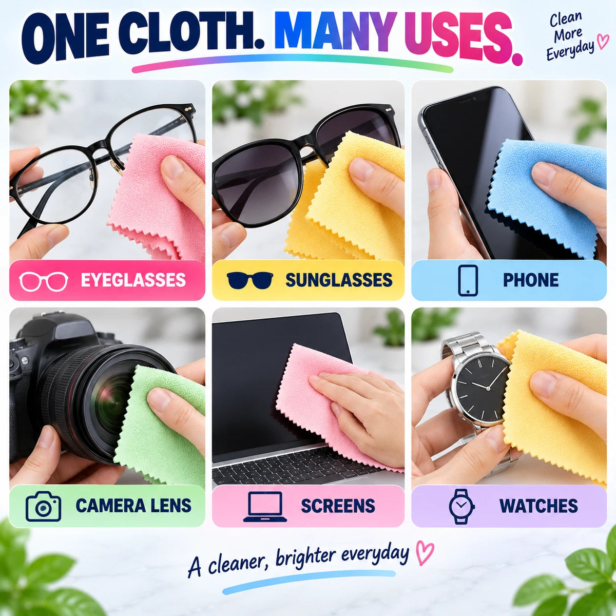 5/10/20PCS Microfibre Cleaning Cloth Glasses Lens Phone Screen Camera Wipes