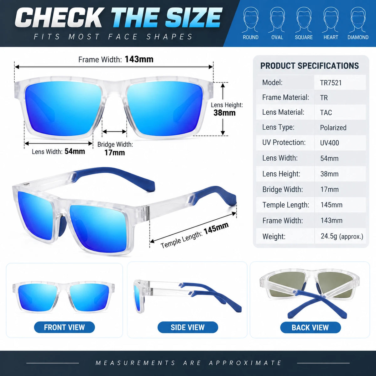 Men Polarized Sunglasses UV400 Sports Driving Cycling Fishing Outdoor Sunglasses #TR7521