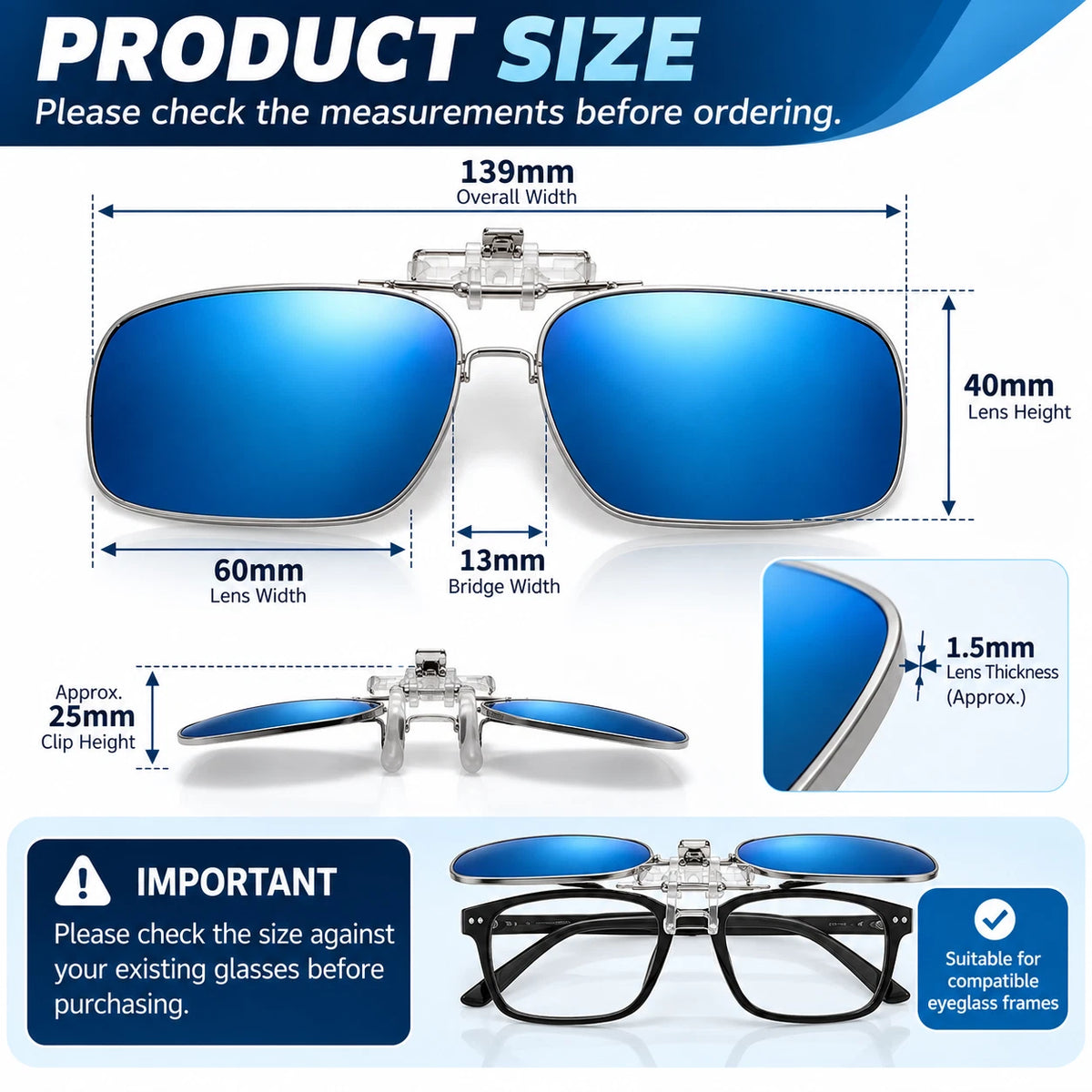 Polarized Clip On Flip Up Sunglasses UV400 Driving Fishing Prescription Solution