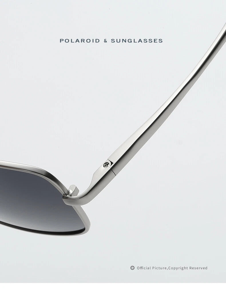 Men Polarised Aviator Sunglasses Spring Hinge UV400 Driving Fishing Metal Frame