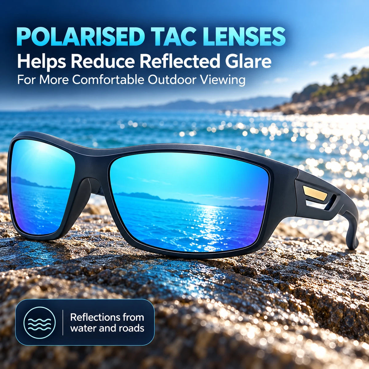 Men’s Polarised Sports Sunglasses TR90 Lightweight Wrap Around Cycling Fishing