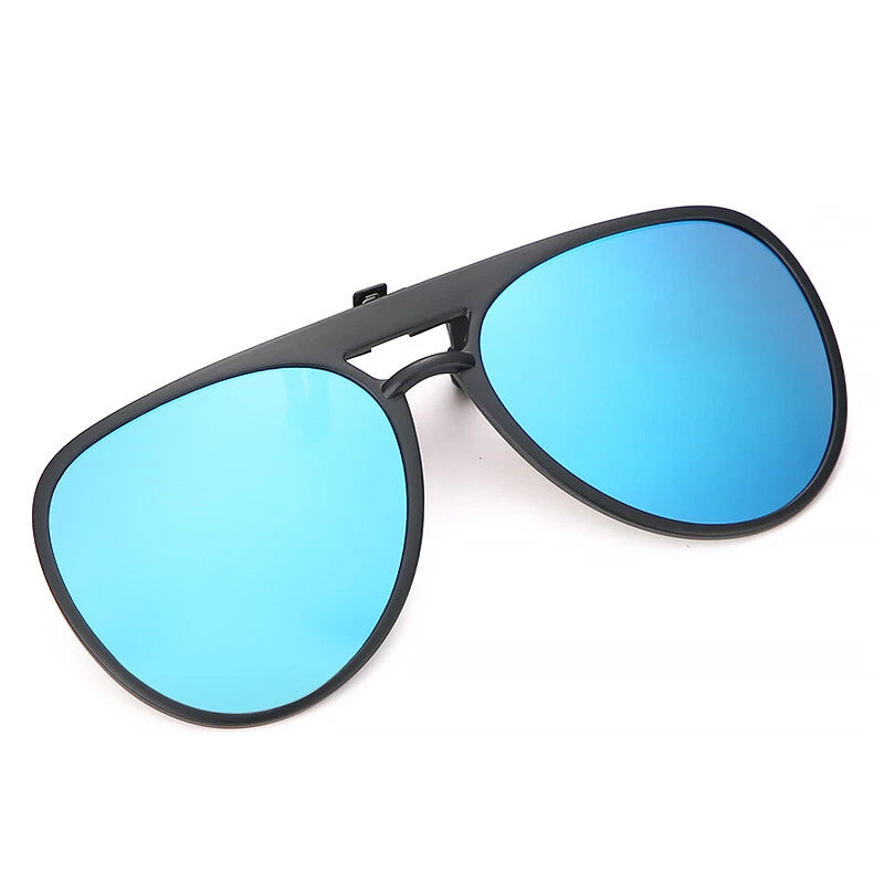 Polarized Clip On Flip Up Sunglasses UV400 Aviator Driving Fishing Eyewear Lense