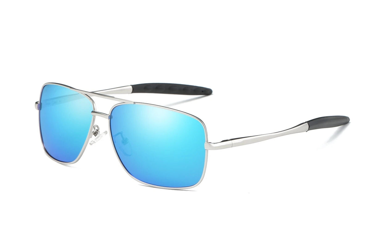 Men Polarised Aviator Sunglasses Spring Hinge UV400 Driving Fishing Metal Frame