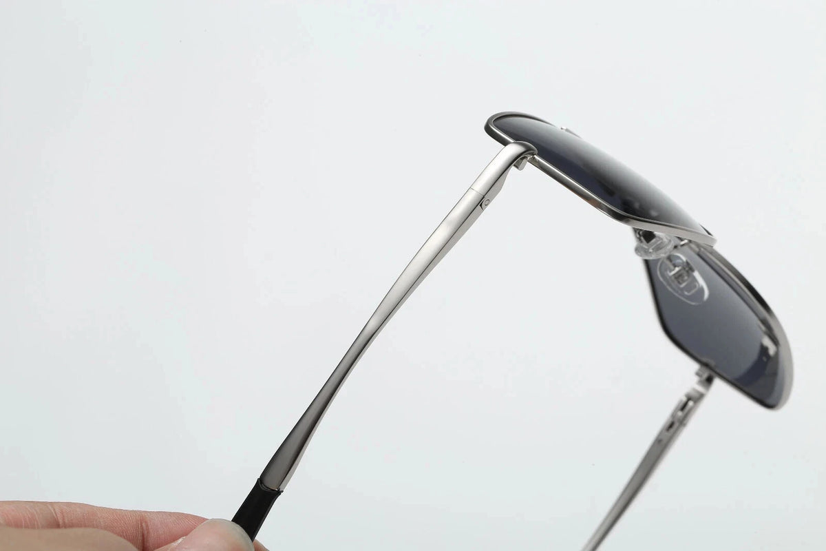 Men Polarised Aviator Sunglasses Spring Hinge UV400 Driving Fishing Metal Frame