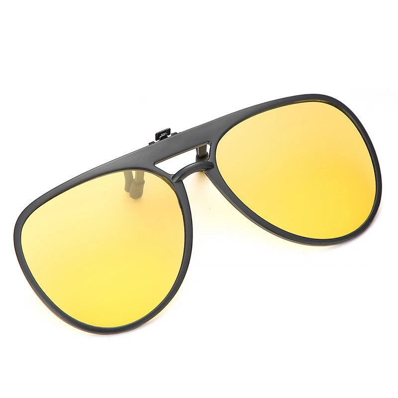Polarized Clip On Flip Up Sunglasses UV400 Aviator Driving Fishing Eyewear Lense