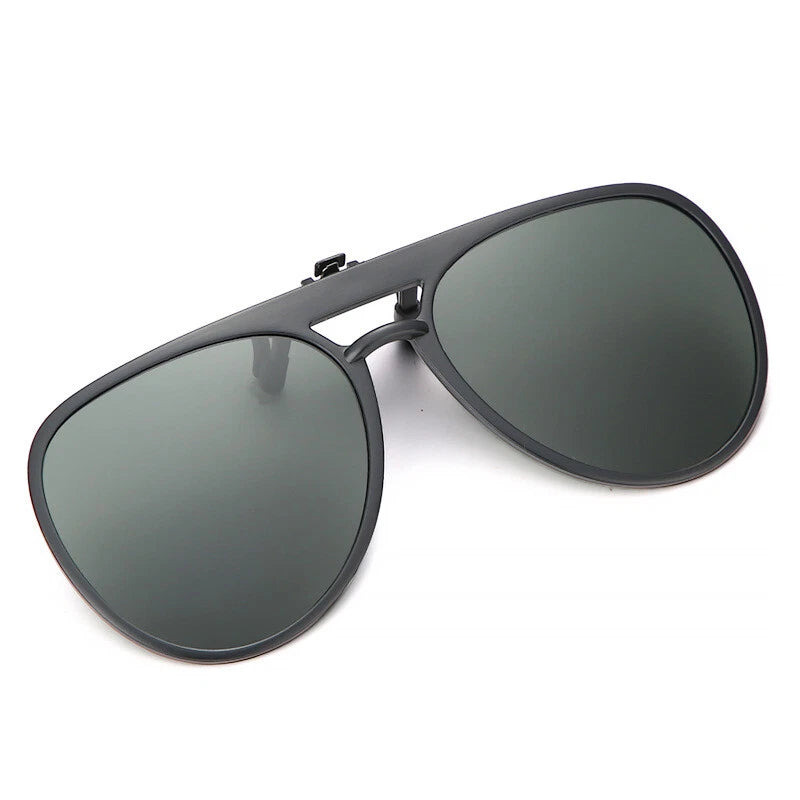Polarized Clip On Flip Up Sunglasses UV400 Aviator Driving Fishing Eyewear Lense