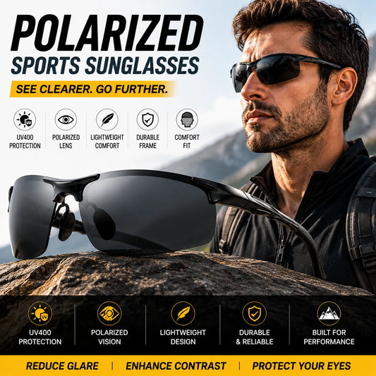 Men Polarized Sports Sunglasses TAC UV400 Lightweight Aluminium Magnesium Frame #8177