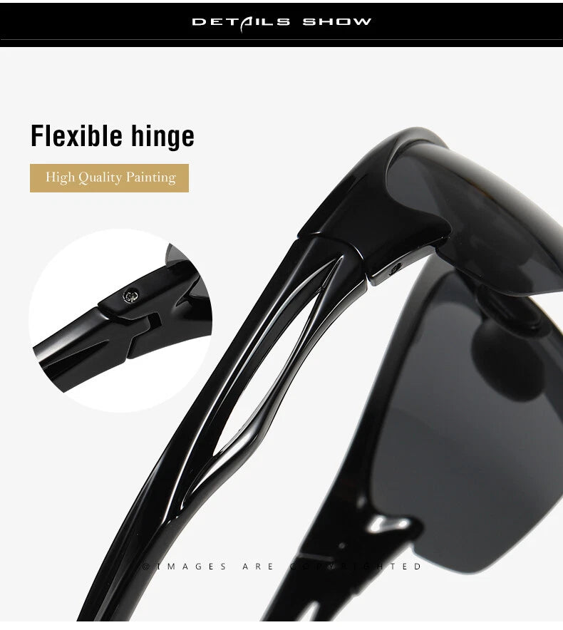Men's Polarised Sports Sunglasses TR90 UV400 Wrap Around Cycling Running Driving