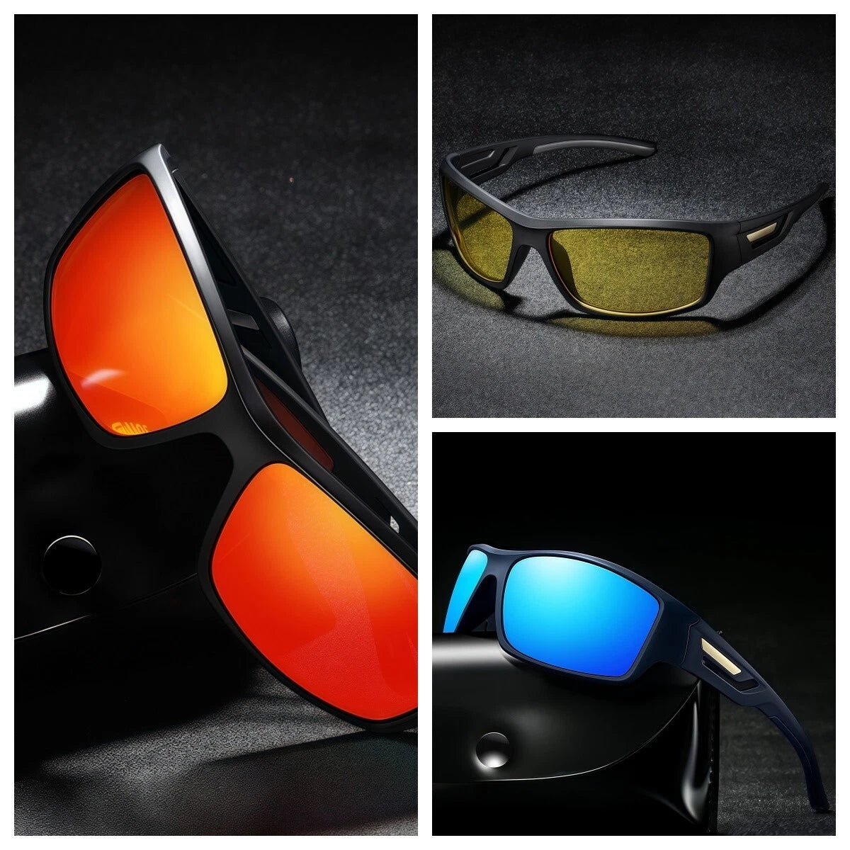 Men’s Polarised Sports Sunglasses TR90 Lightweight Wrap Around Cycling Fishing